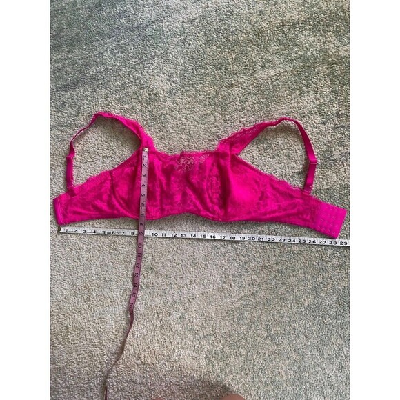 Bare By Bare Necessities - The Show Off Lace Cami Bras 36G - Sheer Neon Pink - Picture 3 of 6